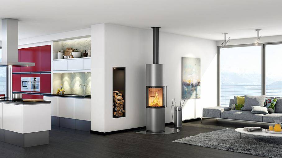 Réalisation Foyer à bois intérieur salon